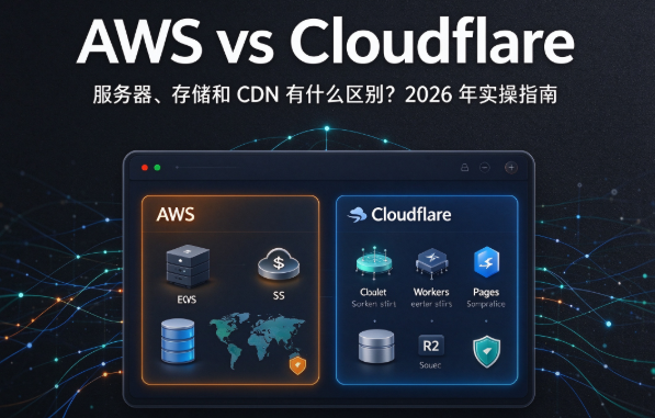AWS vs Cloudflare：服务器、存储和 CDN 有什么区别？2026 年实操指南