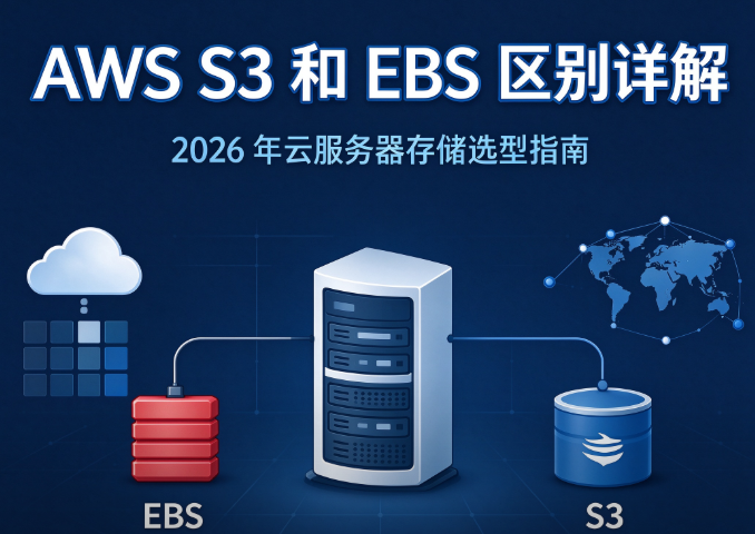 AWS S3 和 EBS 区别详解 2026 年云服务器存储选型指南