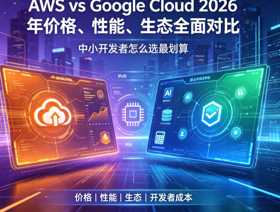 AWS vs Google Cloud 2026 年价格、性能、生态全面对比：中小开发者怎么选最划算