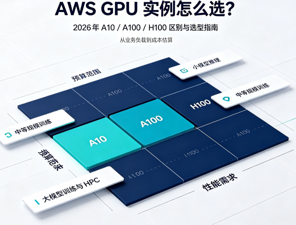 AWS GPU 实例怎么选 2026 年 A10/A100/H100 区别与选型指南
