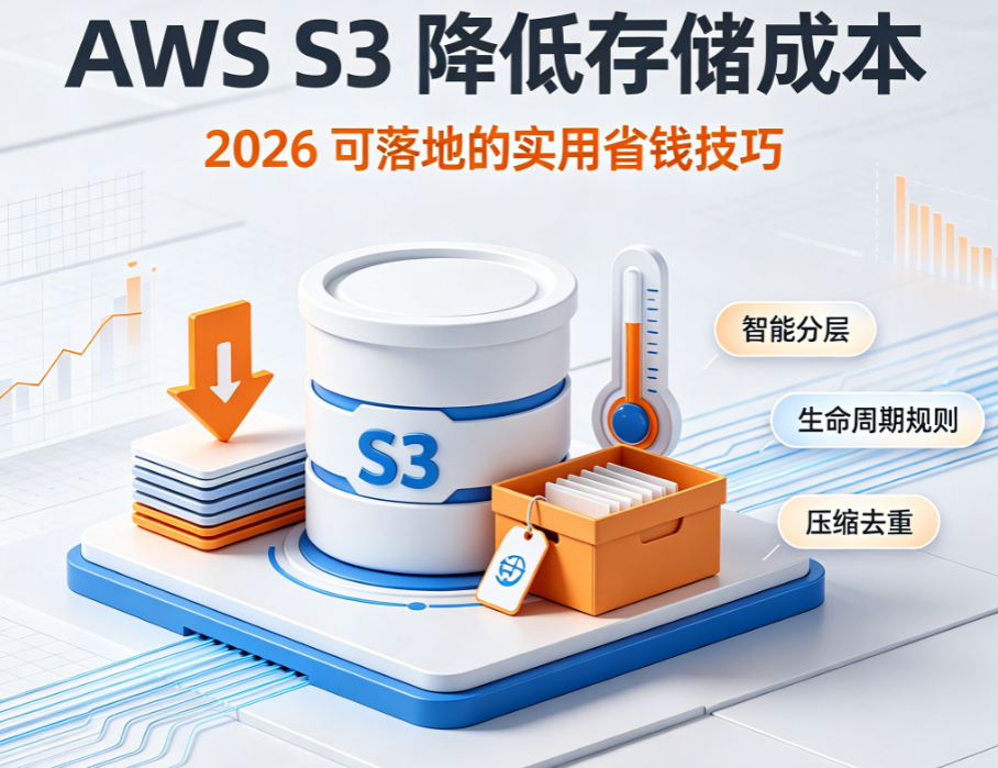 AWS S3怎么降低存储成本？2026年可落地的实用省钱技巧