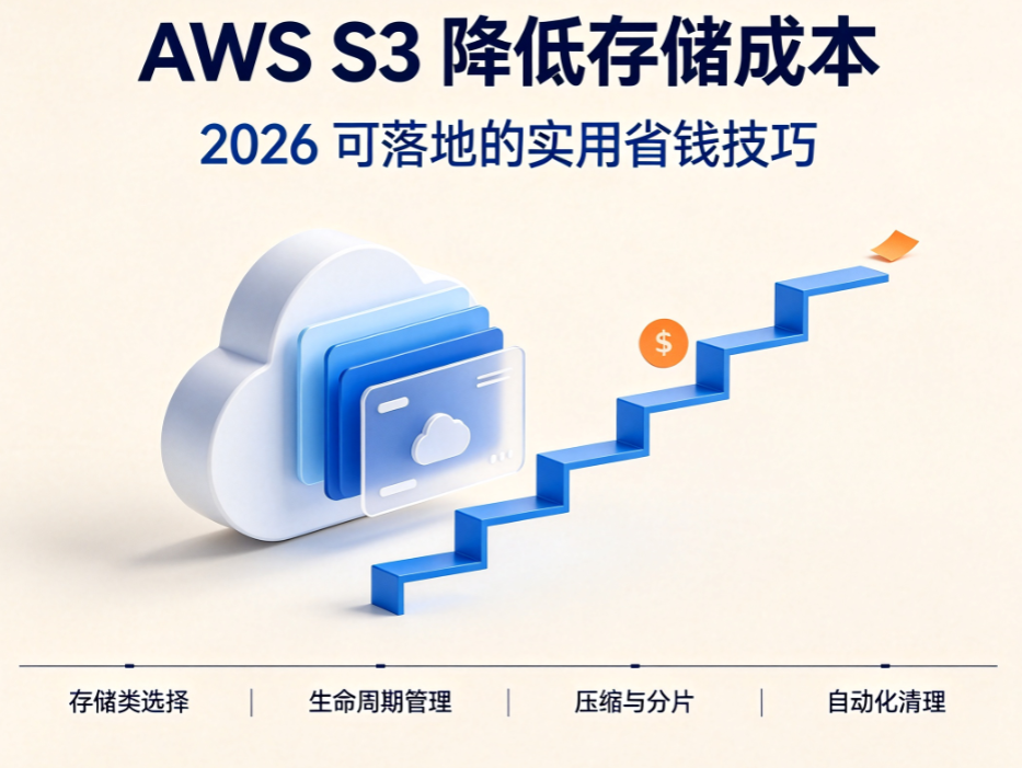 AWS S3怎么降低存储成本？2026年可落地的实用省钱技巧