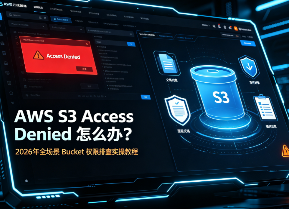 AWS S3 Access Denied 怎么办？2026 年全场景 Bucket 权限排查实操教程