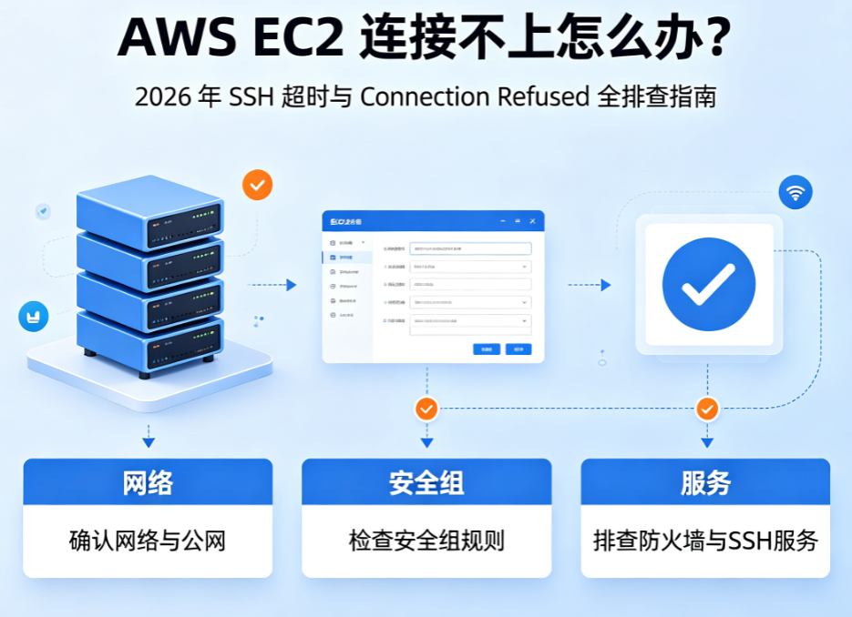 AWS EC2 连接不上怎么办？2026 年 SSH 超时与 Connection Refused 全排查指南