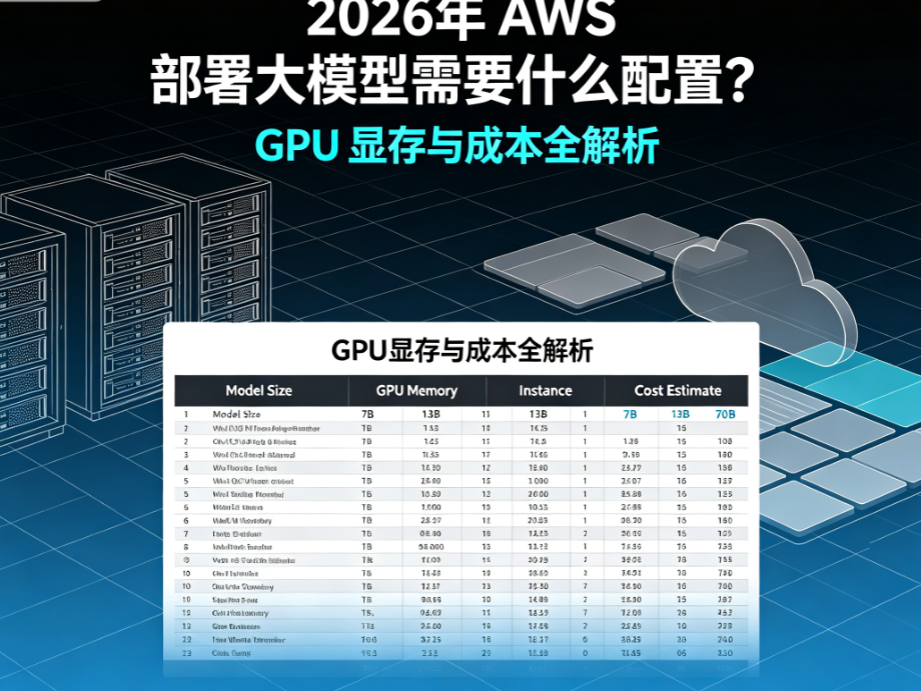 2026 年 AWS 部署大模型需要什么配置？GPU 显存与成本全解析