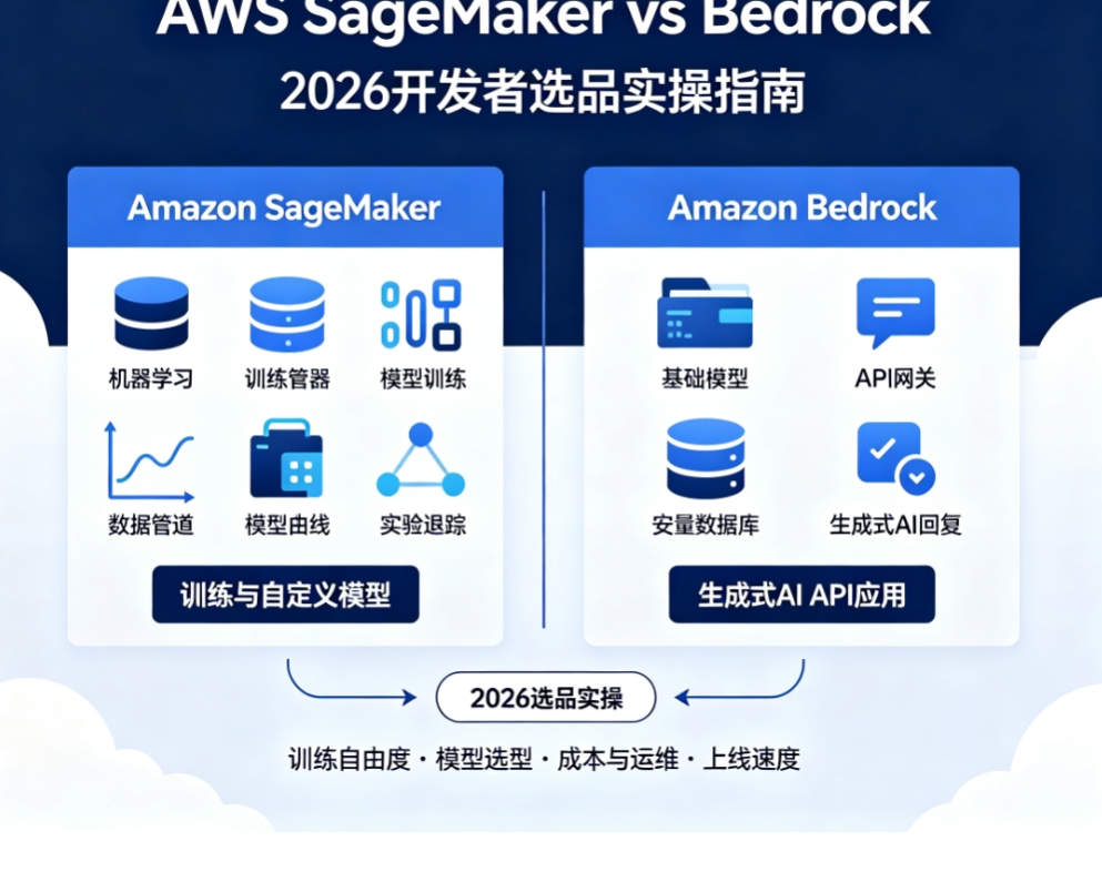 AWS SageMaker和Bedrock有什么区别？2026年开发者选品实操指南